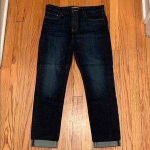 Uniqlo jeans 27 inch, slim boyfriend, middle rise